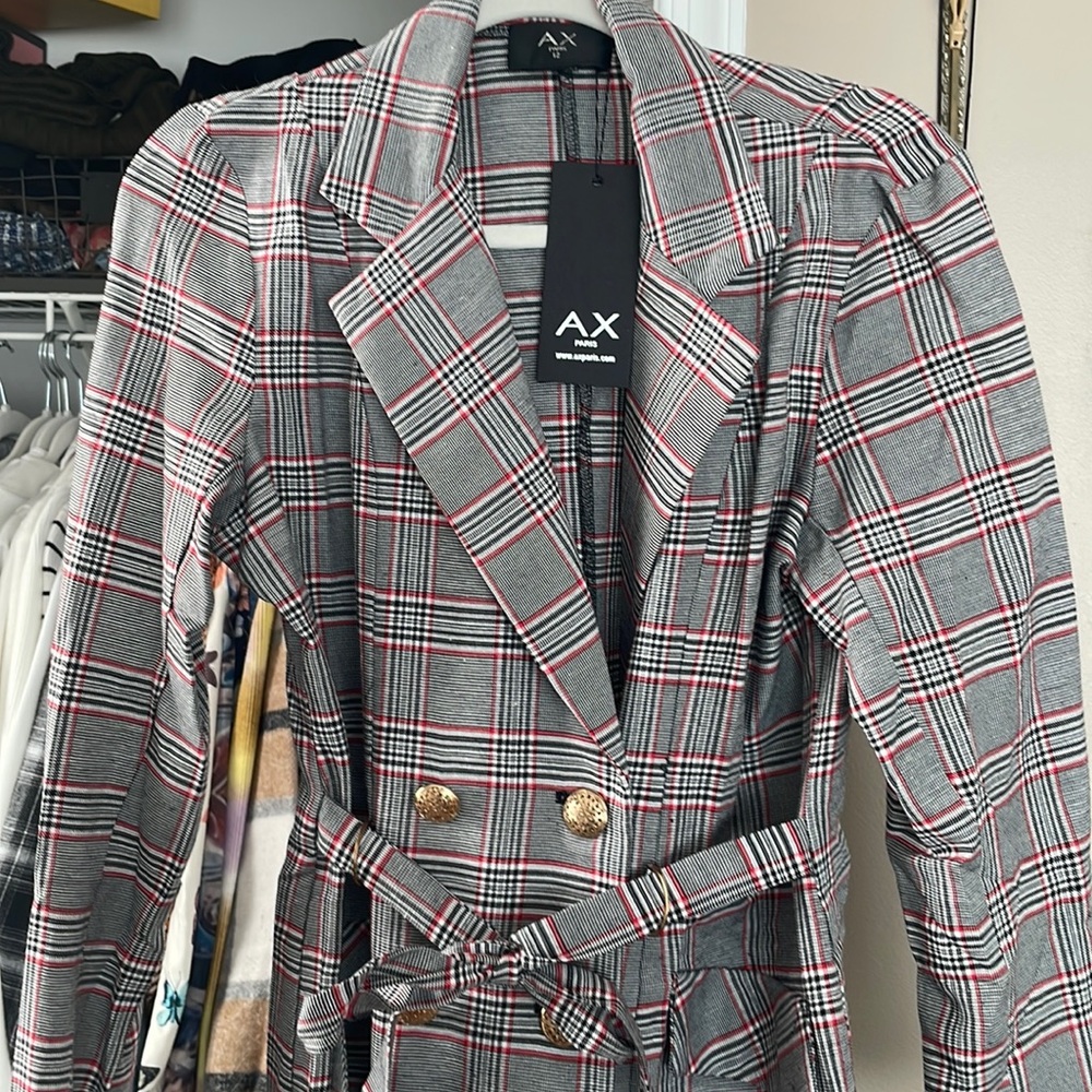Plaid Blazer Dress - NWT